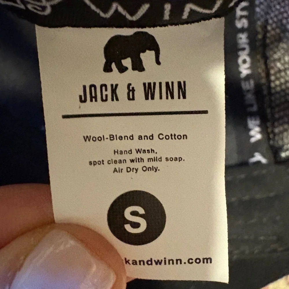 Jack & Winn Kids Trucker Hat Grey Black Wool Blend Snapback Cap | Size S